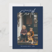 Peace On Earth Navi青い犬の子供たち写真クリスマス シーズンカード (正面)