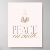 Peace on Earth Neutral Candle Christmas Poster ポスター (正面)