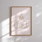 Peace on Earth Neutral Candle Christmas Poster ポスター