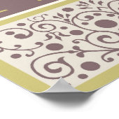 Peace on Earth Ornate Gold Purple Cream Christmas ポスター (角)