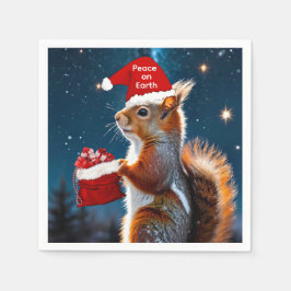Peace on Earth Paper Party Napkins スタンダードカクテルナプキン