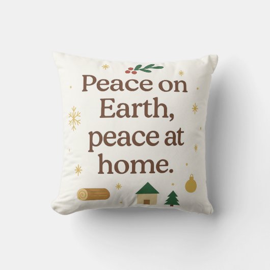 Peace on Earth, Peace at Home – Cozy Christmas  クッション (正面)