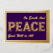 Peace On Earth Purple、フレームドット、金ゴールド 箔シーズンカード (正面)