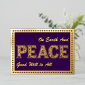 Peace On Earth Purple、フレームドット、金ゴールド 箔シーズンカード (立ち正面)