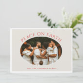 Peace on Earth Red Cameoフォトホリデーカード シーズンカード (スタンド正面)