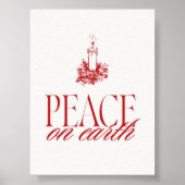 Peace on Earth Red Candle Christmas Poster ポスター (正面)