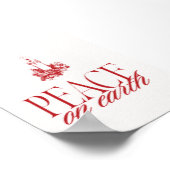 Peace on Earth Red Candle Christmas Poster ポスター (角)