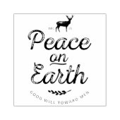 Peace on Earth Reindeer Christmas Art Stamp ラバースタンプ (インプリント)