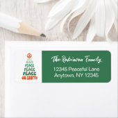 Peace on Earth Retro Font Custom Holiday ラベル (インサイチュ)