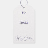 Peace on Earth Soft Blue Forest Christmas ギフトタグ (裏面)