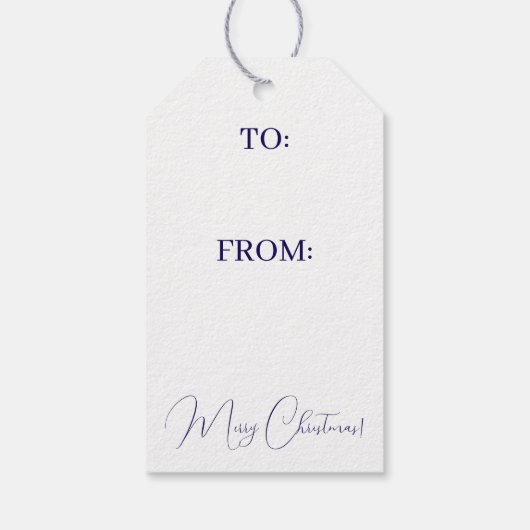 Peace on Earth Soft Blue Forest Christmas ギフトタグ (裏面)