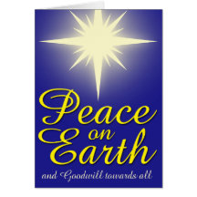 Peace on Earth Star Holidayフォトグリーティングカード