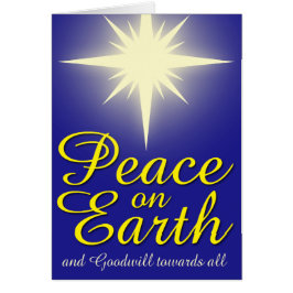 Peace on Earth Star Holidayフォトグリーティングカード
