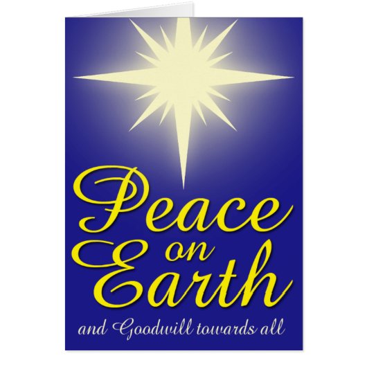 Peace on Earth Star Holidayフォトグリーティングカード (正面)