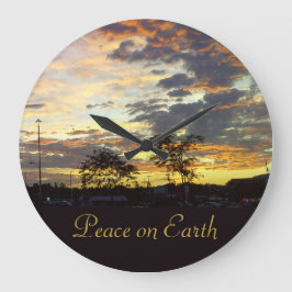 Peace on Earth Wall Clock by RoseWrites ラージ壁時計