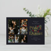 Peace on Earth Waterカラーグリーンリー金ゴールド 箔シーズンカード (立ち正面)