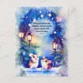 Peace On Earth Waterカラーネズミクリスチャンクリスマス シーズンポストカード (正面)