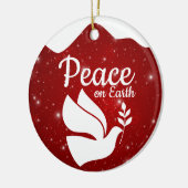 Peace On Earth white dove religious holiday 🕊🎄 セラミックオーナメント (左)