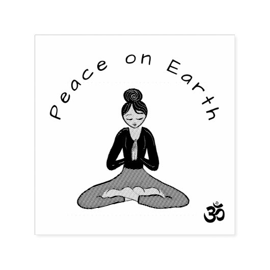 Peace on Earth Yoga Girl セルフインキングスタンプ (デザイン)