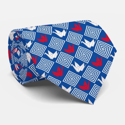 Peace Orizuru Pattern ネクタイ (ロール)