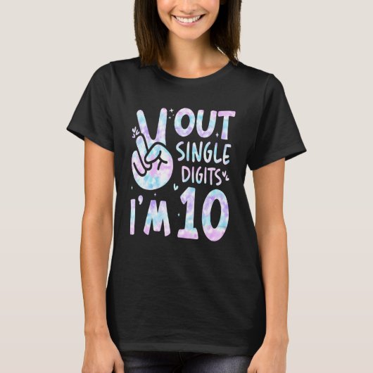 Peace Out 一桁 年齢10歳 10歳の誕生日 Tシャツ (正面)