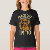 PEACE OUT – 犬の恋人のための10誕生日ギフト Tシャツ (正面)