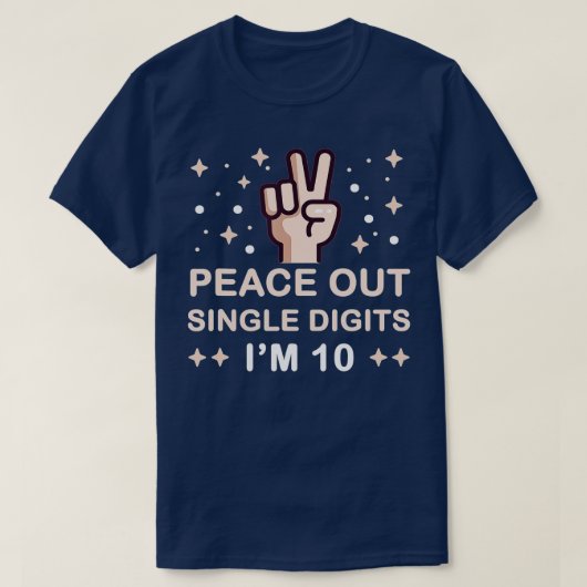 Peace Out 独身の Digits Im 10の子供(7) Tシャツ (デザイン正面)