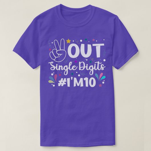 Peace Out 独身の Digits Im 10の子供(8) Tシャツ (デザイン正面)