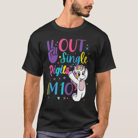 Peace Out 独身の Digits Im 10歳10歳の誕生日 Tシャツ (正面)