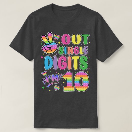 Peace Out 独身の Digits Im 10 Tシャツ10ポップ・アートのth B Tシャツ (デザイン正面)