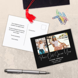 Peace Out 2フォトスクリプト2022卒業ブラック 案内ポストカード