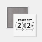 Peace Out 2020トイレ紙おもしろいパンデミックバイ マグネット (正面/裏面)