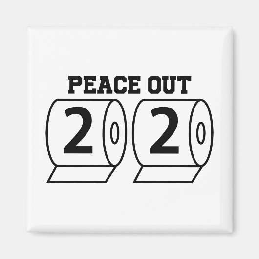 Peace Out 2020トイレ紙おもしろいパンデミックバイ マグネット (正面)