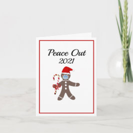 Peace Out 2021 Gingerbread おもしろい顔マスク シーズンカード