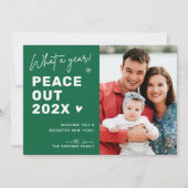 Peace Out 2022 モダン Layout Happy New Year写真 シーズンカード (正面)