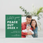 Peace Out 2022 モダン Layout Happy New Year写真 シーズンカード (スタンド正面)