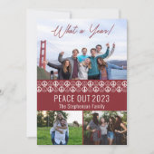 Peace Out 2023 What A Year 3フォトコラージュ – ベリー シーズンカード (正面)