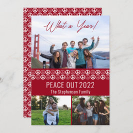 Peace Out 2023 What A Year 3フォトコラージュ – 赤 シーズンカード