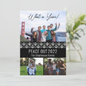 Peace Out 2023 What A Year 3フォトコラージュ – 黒 シーズンカード (スタンド正面)