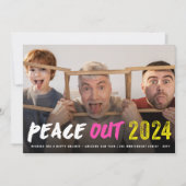 Peace Out 2024ブラシはっきりしたタイポグラフィモダン写真 シーズンカード (正面)