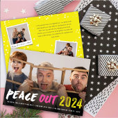 Peace Out 2024ブラシはっきりしたタイポグラフィモダン写真 シーズンカード
