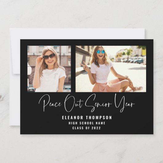 Peace Out 2 Photo Script 2022黒卒業An 案内状 (正面)