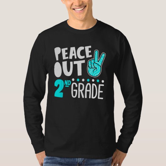 Peace Out 2nd Grade Graduation Last Day School Boy Tシャツ (正面)