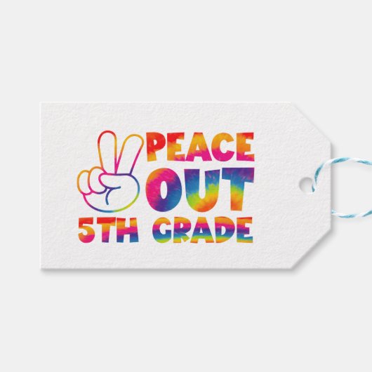 Peace Out 5年生絞り染め最終日5年生 ギフトタグ (正面(横))