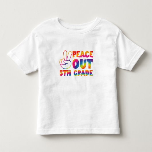 Peace Out 5年生絞り染め最終日5年生 トドラーTシャツ (正面)