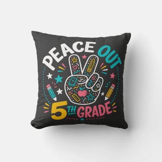 Peace Out 5年生 | 2026年度卒業 クッション (正面)