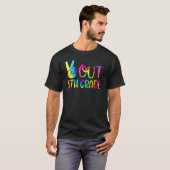 Peace Out 5年生Happy Last Day Of School Tie D Tシャツ (正面フル)
