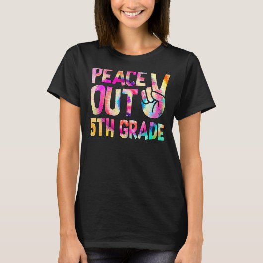 Peace Out 5年生Happy Last Day Of School Tie D Tシャツ (正面)