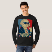 Peace Out British Rule  4th Of July George Washing Tシャツ (正面フル)