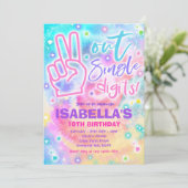 Peace Out Digits Hippy絞り染め誕生日Inv 招待状 (スタンド正面)